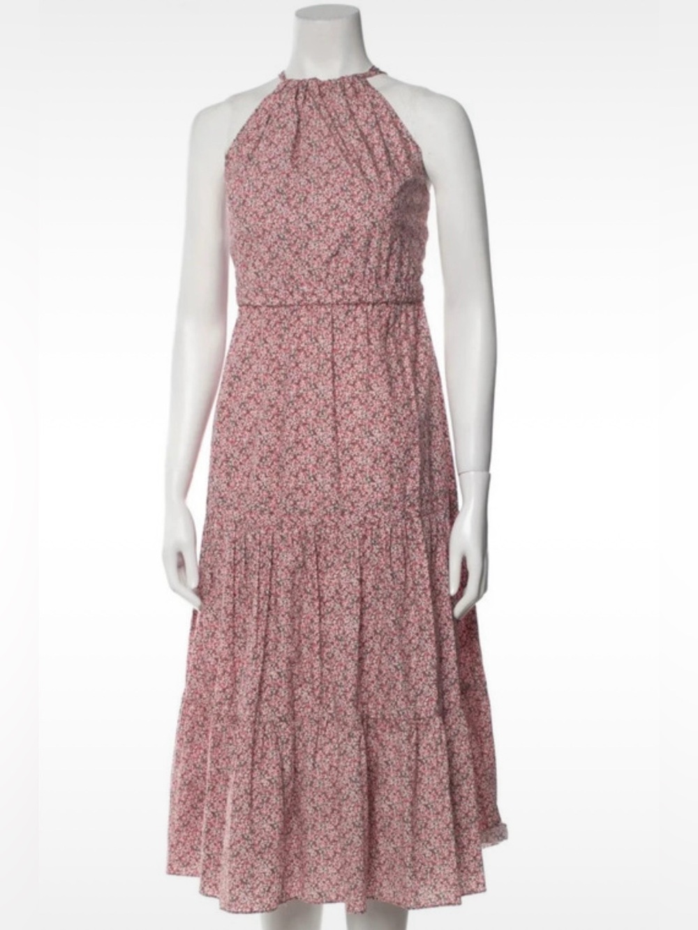 La Vie Rebecca Taylor Floral Tiered Halter Maxi Dress